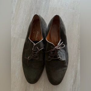 Men’s Salvatore Ferragamo Dark Brown Suede Oxfords Size 10.5